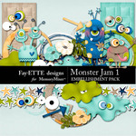 Monster Jam Embellishment Pack 1-$2.99 (Ettes and Company by Fayette)