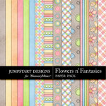 Flowers n Fantasies Paper Pack-$3.99 (Jumpstart Designs)
