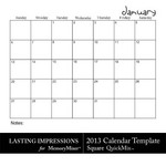 2013 Calendar Template Square QuickMix-$1.00 (Lasting Impressions)