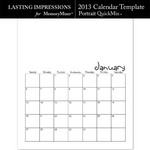 2013 Calendar Template Portrait QuickMix-$1.00 (Lasting Impressions)