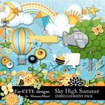 Sky High Summer Embellishment Pack-$2.99 (Ettes and Company by Fayette)
