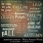 Warm Autumn Winds WordArt Pack-$2.49 (Jumpstart Designs)