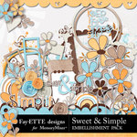 Sweet and Simple Embellishment Pack-$3.49 (Ettes and Company by Fayette)
