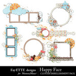 Happy Face Cluster Pack-$2.49 (Ettes and Company by Fayette)