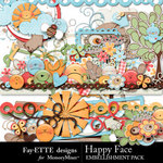 Happy Face Embellishment Pack-$3.49 (Ettes and Company by Fayette)