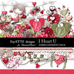 I Heart U Embellishment Pack-$3.49 (Ettes and Company by Fayette)