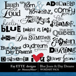 Blue Jeans and Day Dreams WordArt Pack-$2.49 (Ettes and Company by Fayette)