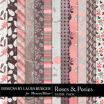 Roses Posies Pattern Paper Pack-$3.49 (Laura Burger)