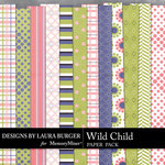 Wild Child LB Simple Patterned Paper Pack-$3.49 (Laura Burger)