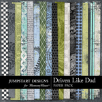 Driven Like Dad Patterned Paper Pack-$3.49 (Jumpstart Designs)