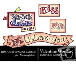 Valentine WordArt Embellishment Pack-$2.00 (Bisous By Suzanne Carillo)