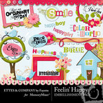 Feelin Happy Embellishment Pack-$3.50 (Ettes and Company by Fayette)