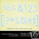 Child of My Child Blue Alphabet Pack-$1.00 (Ettes and Company by Fayette)