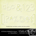 Child of My Child Green Alphabet Pack-$1.00 (Ettes and Company by Fayette)