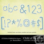 Child of My Child Teal Alphabet Pack-$1.00 (Ettes and Company by Fayette)