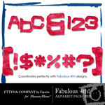 Fabulous 4th Red Alphabet Pack-$0.99 (Ettes and Company by Fayette)