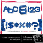 Fabulous 4th Blue Alphabet Pack-$0.99 (Ettes and Company by Fayette)