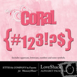 Love Shack Coral Alphabet Pack-$0.99 (Ettes and Company by Fayette)