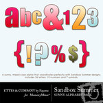 Sandbox Summer Sunny Alphabet Pack-$0.99 (Ettes and Company by Fayette)