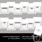 2012 Mini Calendar PT QuickMix Template-$1.00 (Lasting Impressions)